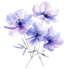 Fototapeta premium Watercolor summer flowers in bloom serene garden art print soft pastel palette tranquil setting nature's beauty