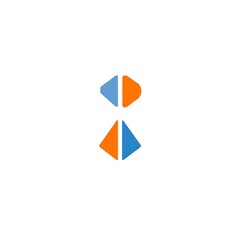 Abstract Geometric Logo Design:  A minimalist logo design with a modern and abstract aesthetic, featuring geometric shapes in blue and orange.