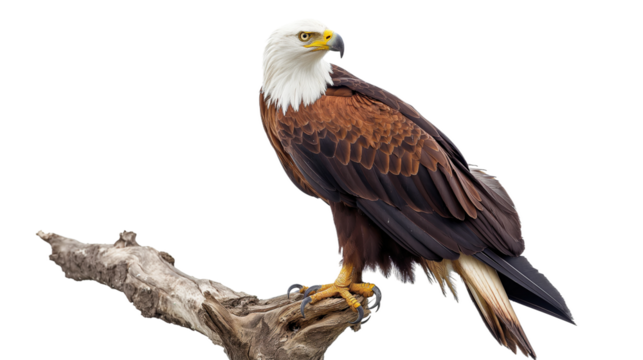 Eagle isolated on white or transparent background, png clipart, design element. Easy to place on any other background.