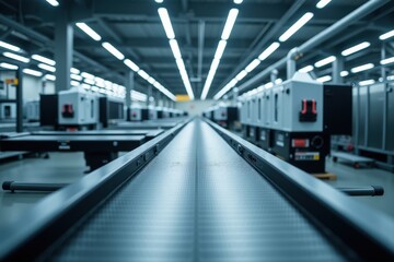 Naklejka premium High-Tech Machinery in a Modern Factory with Advanced Pipeline Systems and Efficient Workflow in a Brightly Lit Industrial Environment