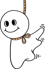 illustration of Hand draw Japanese Rain doll.