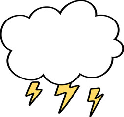 illustration of Hand draw Cloud and Thunder.