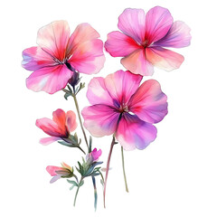 Fototapeta premium Watercolor summer flowers blooming in a garden setting vibrant colors and delicate petals nature photography