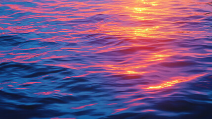 colorful sunset reflecting on calm ocean waves creates serene atmosphere