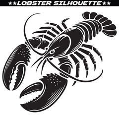 Lobster silhouette vector illustration