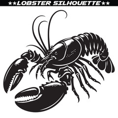 Lobster silhouette vector illustration