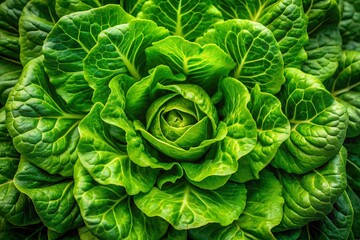 Obraz premium Detailed Portrait Photography of Fresh Lettuce in a 2D Style, Perfect for Game Design and Culinary Themes with Vibrant Colors and High-Quality Textures
