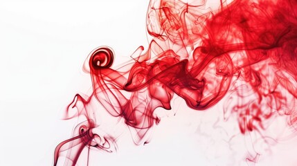 a closeup of red smoke on a white background