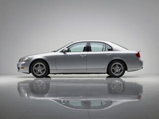 A full side-profile shot of a sedan car