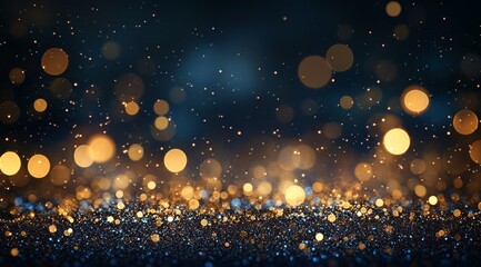 Obraz premium Magical Sparkles Dance in the Twilight, Creating a Mesmerizing Atmosphere of Warmth and Wonder in a Shimmering, Dreamlike Landscape