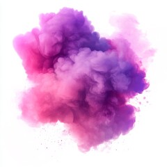 Fototapeta premium Vector illustration of pink and purple smoke bomb icon on white background. Simple lines, flat design with red effect.