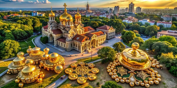 Drone Photography of Ancient Golden Jewellery from Odessos, Varna, Bulgaria - A Stunning 4th Century BC Gold Amulet Captured in March 2023