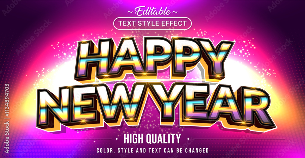 Poster Editable text style effect - Happy New Year text style theme.
