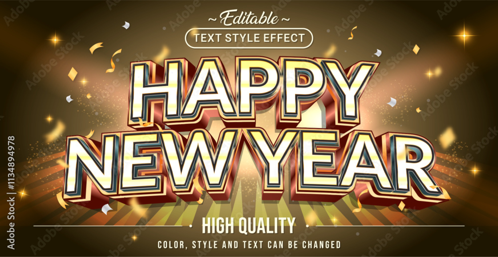 Poster Editable text style effect - Happy New Year text style theme.