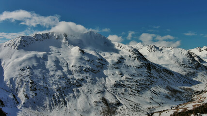 Snow Alp mountain range landscape