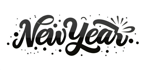 Happy New Year lettering design, holiday celebration