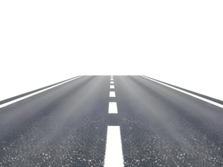 Asphalt road with white line