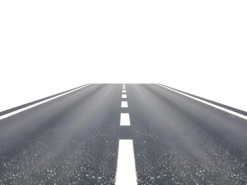 Asphalt road with white line