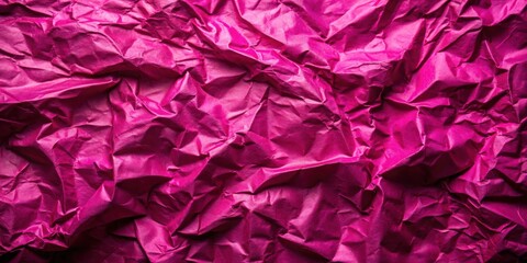 Fototapeta premium A Close-Up of Deep Pink Crumpled Paper, Displaying a Dramatic Texture and Irregular Folds with Subtle Highlights