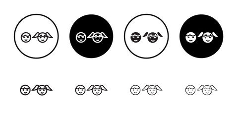 Boy and girl icon Thin line art collection