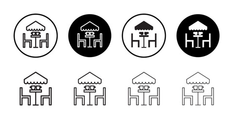 Cafeteria icon Thin line art collection