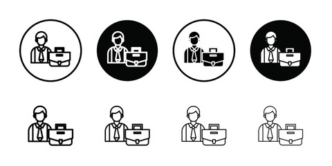 Businessman icon Thin line art collection