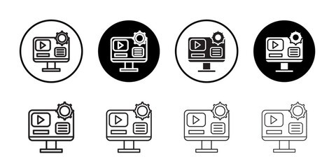Content management icon Thin line art collection