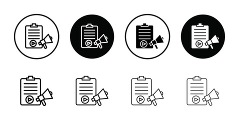 Content marketing icon Thin line art collection