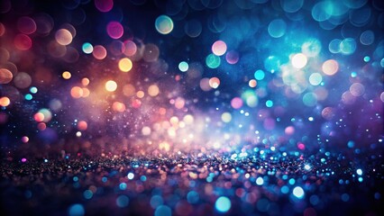A magical backdrop of iridescent sparkles with a soft focus and blue, pink, and orange bokeh lights