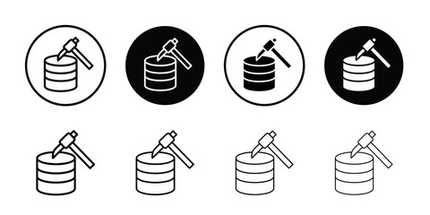Data mining icon Thin line art collection
