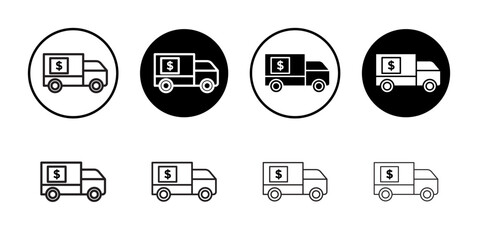 Delivery cost icon Thin line art collection