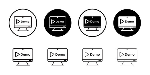 Demo video icon Thin line art collection