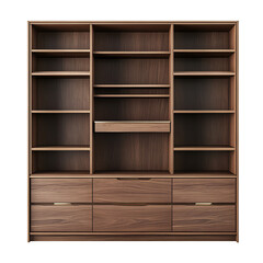 Modern Walnut Wooden Cabinet Shelves Drawers Storage Unit Furniture