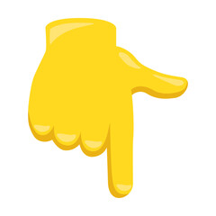 Backhand Index Pointing Down Emoji Icon Illustration. Gesture Vector Symbol Emoticon Design Doodle Vector.