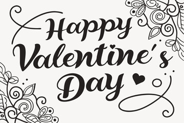 happy valentine day typography 