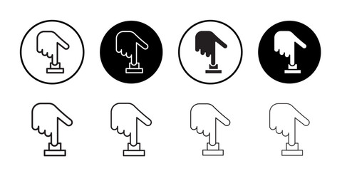 Hand push button icon Thin line art collection