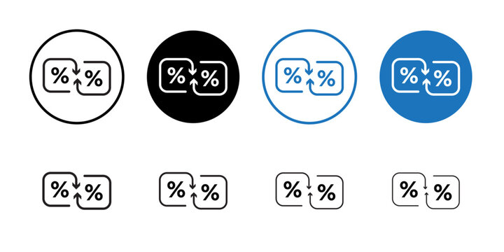 High and Low Percent arrow icon Thin line art collection