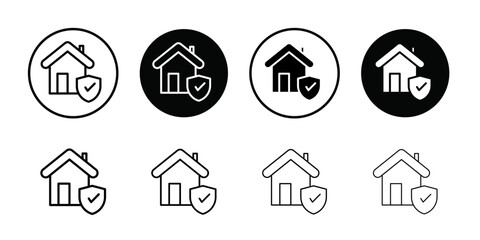 House insurance icon Thin line art collection