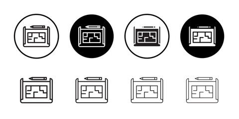 House plan icon Thin line art collection