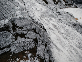 snow landscape drone view mine