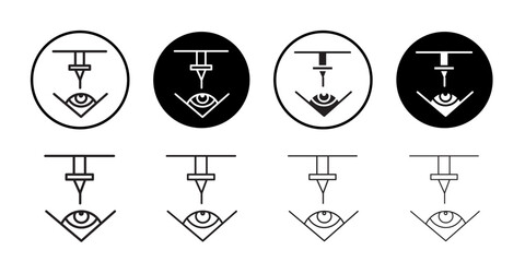 Lasik laser eye surgery icon Thin line art collection