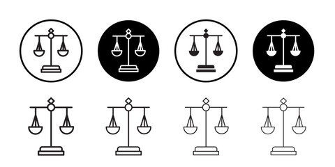 Law icon Thin line art collection