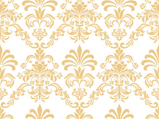 Vintage wallpaper in the Baroque style. Seamless vector background for fabric, wallpaper, packaging. Ornate Damask flower ornament