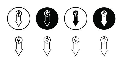 Low electricity consumption icon Thin line art collection