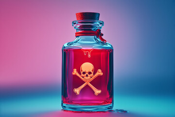 A vibrant glass potion bottle.
