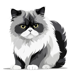 Obraz premium Cat Vector Art Illustration with Black and White Color Palette