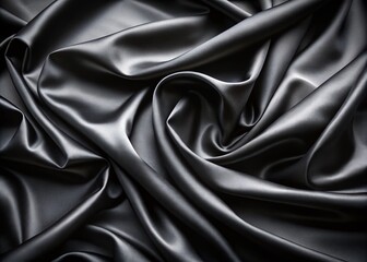 Obraz premium Elegant Black Silk Background for Design Projects, Perfect for Minimalist Photography, Textures, and Stylish Layouts, Ideal for Presentations and Creative Endeavors