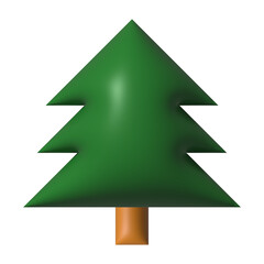 3D Christmas tree for decoration, holiday, element and illustration