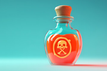A vibrant glass potion bottle.