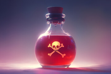 A vibrant glass potion bottle.